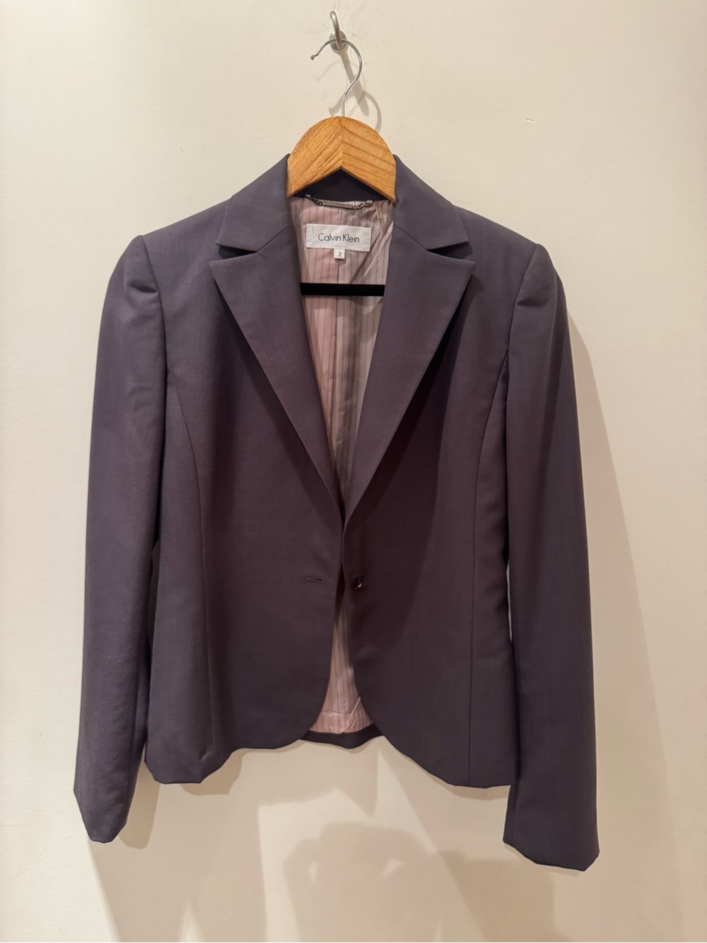 VINTAGE 90s Calvin Klein blazer. Grey/taupe color. Size 2.